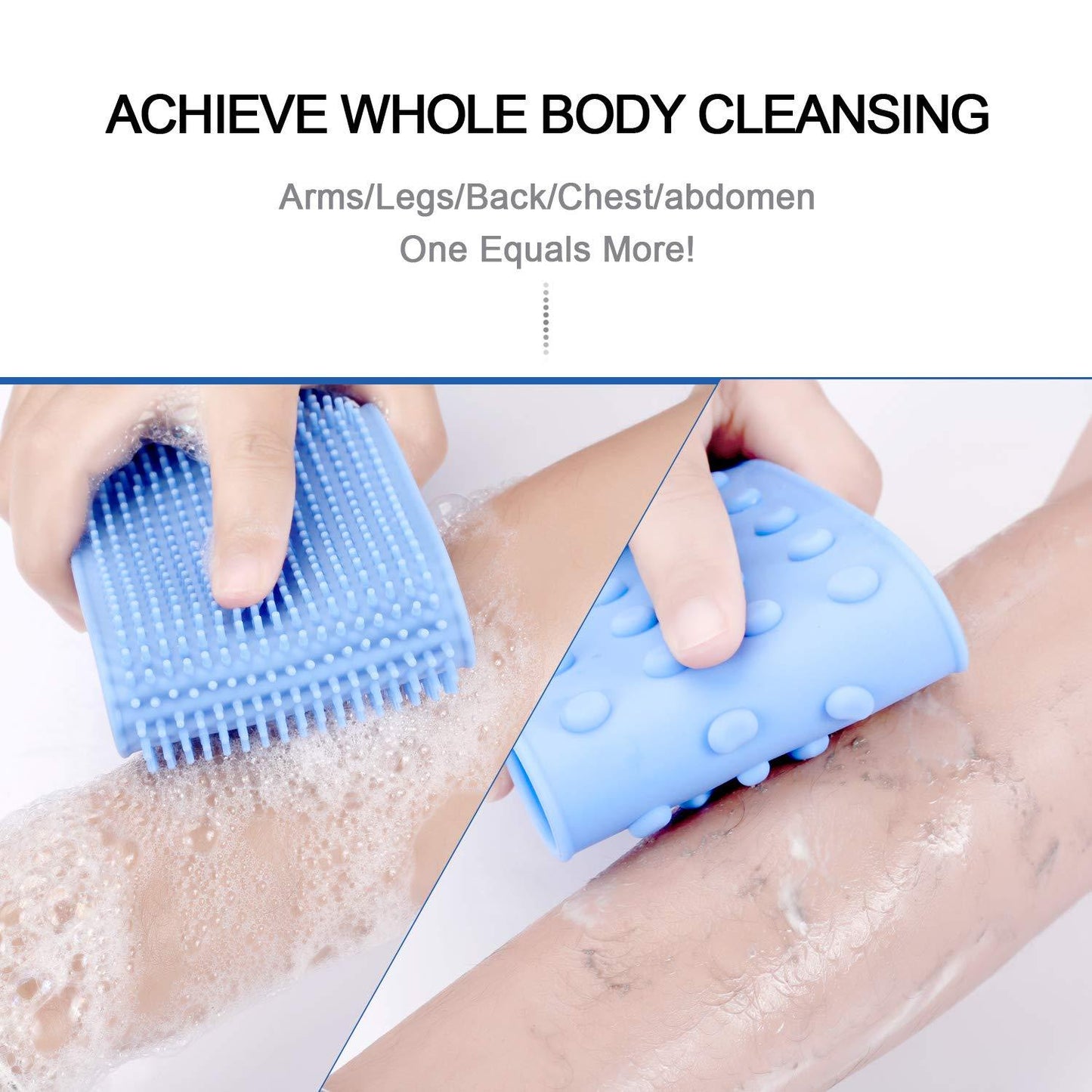 Back Scrubber For Shower Exfoliating, Silicon Body Brush For Bathing