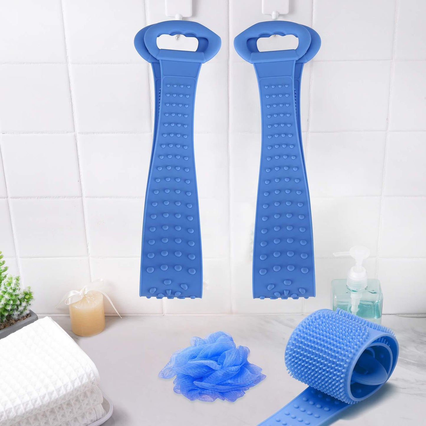 Back Scrubber For Shower Exfoliating, Silicon Body Brush For Bathing