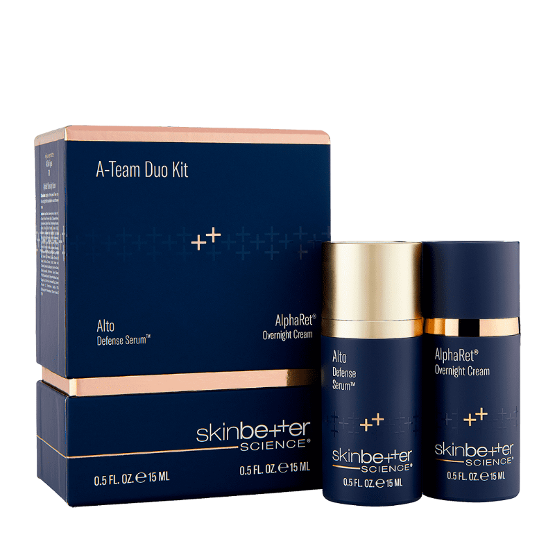 A-Team Duo Kit: (1) AlphaRet Overnight Cream (1) Alto Defense Serum