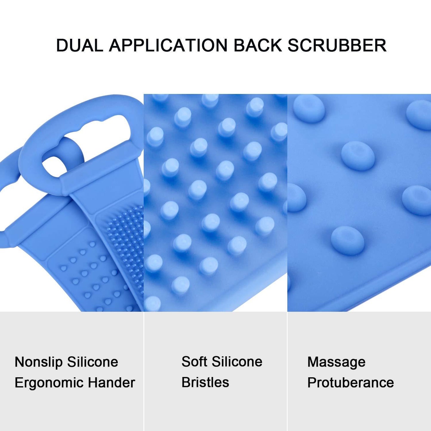 Back Scrubber For Shower Exfoliating, Silicon Body Brush For Bathing